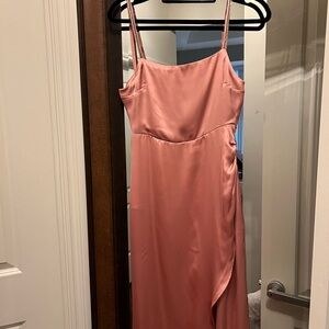 Zara Blush Pink Satin Dress in Medium